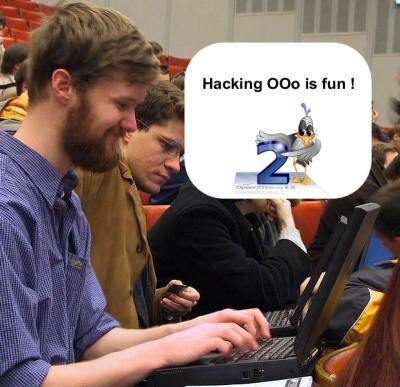 Michael Hacking at FOSDEM